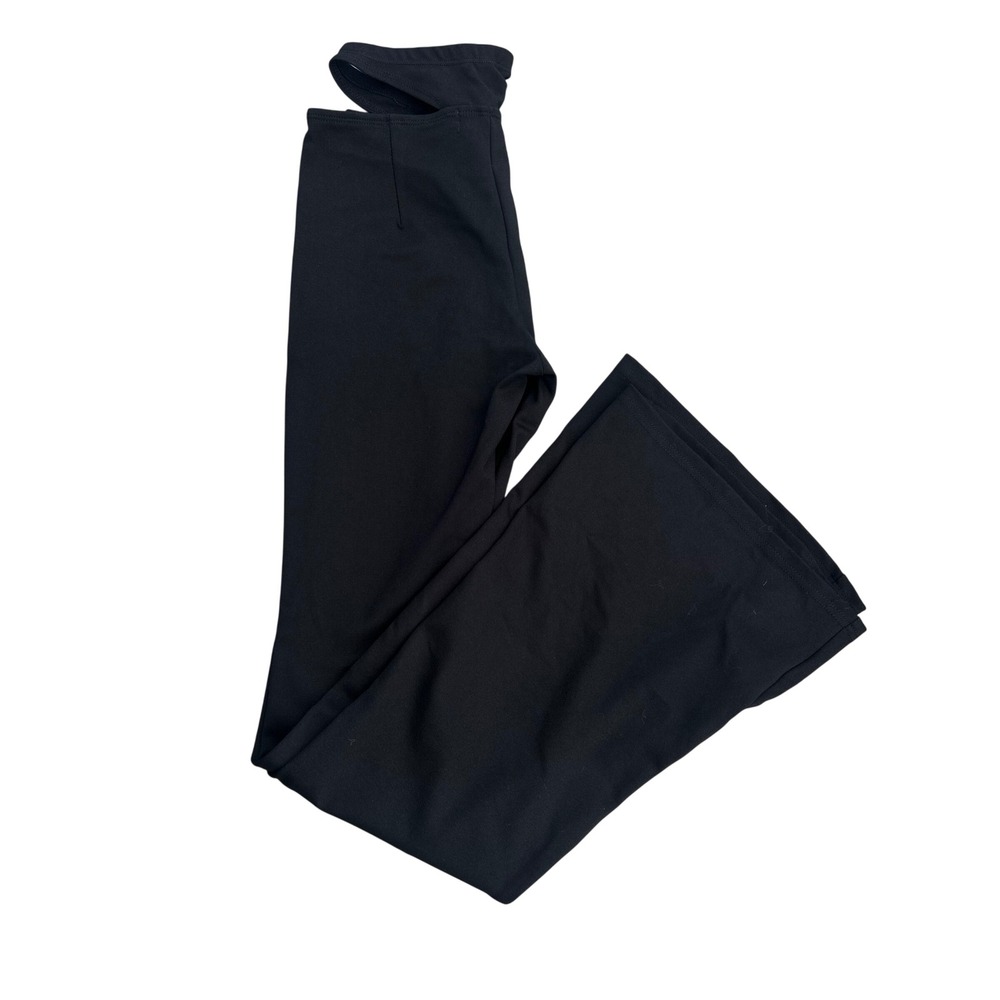 Adika Black Hip Cutout Flare Pants High Waisted Wide Leg Trousers XS